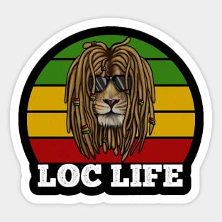 African Rasta Lion, Loc Life, Jamaica Sticker